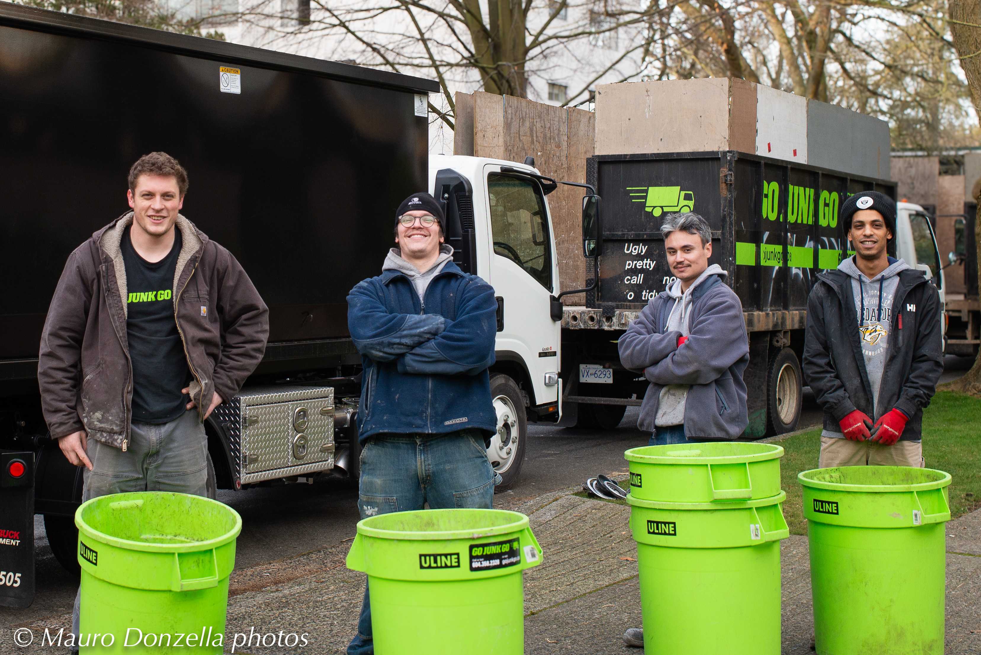 Go Junk Go crew sorting recyclable materials